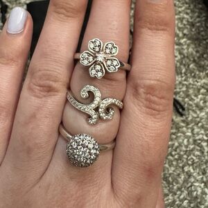 Thomas Sabo Sterling Silver CZ Lot of Rings Size 54 US 7